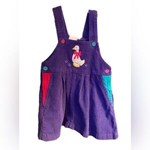 Vintage Purple Corduroy Kids Dress